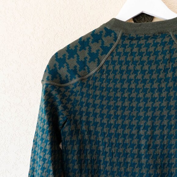 J.Crew NWT 100% Merino Wool Houndstooth Sweater Green Blue Crewneck XS $98 - Picture 8 of 12